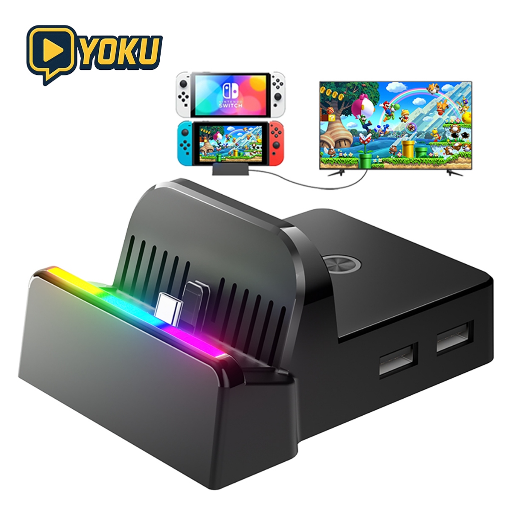 ฮับ HDMI 3-in-1 สำหรับ Switch 2/Switch/OLED รองรับ 4K/1080P | พอร์ต USB 3.0 + PD ชาร์จเร็ว | เชื่อมต่อ TV / คอม / มือถือ