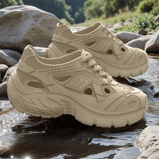 Tikp3 【เพิ่มสูง 4CM】รองเท้าลุยน้ํา รองเท้ากีฬาพื้นหนา ระบายอ…