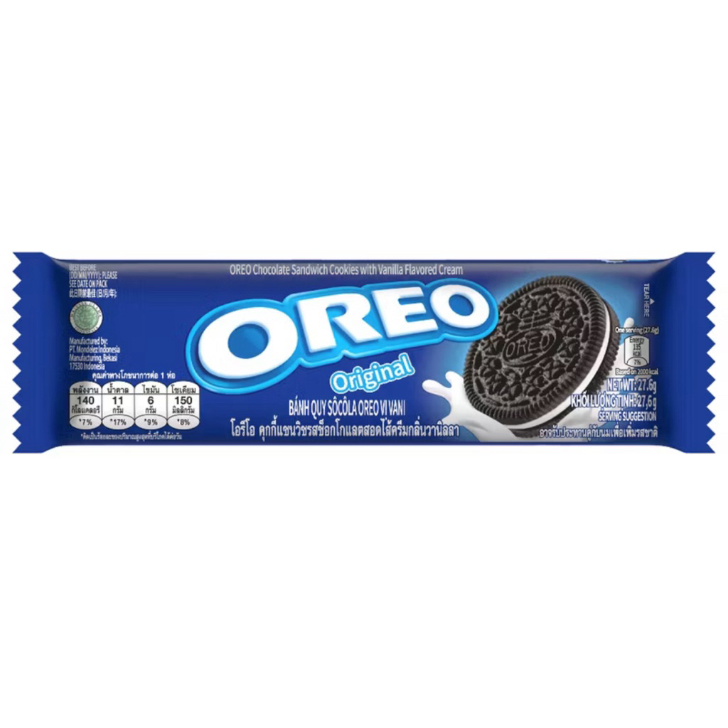 (1ชิ้น)Oreo Vanilla โอรีโอ คุกกี้แซนวิชสอดไส้ครีม รสวานิลลา