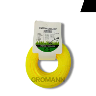 GROMANN "เอ็นเหลี่ยม 15 เมตร" เอ็นตัดหญ้า แบบเหลี่ยม ม้วน 15 เมตร ไนลอนคุณภาพสูง คม-เหนียว-ทน (มีเฉพาะสีเหลือง)