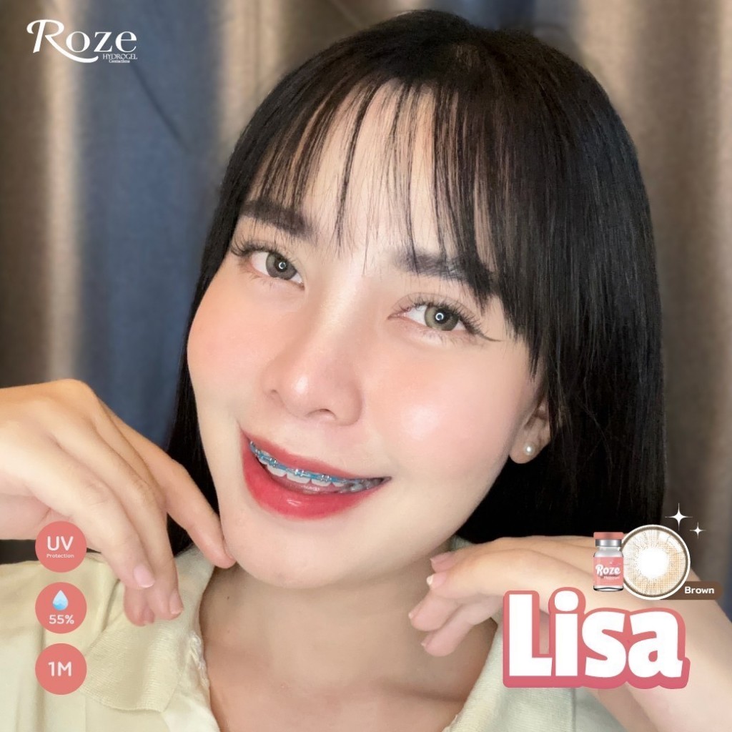 Lisa 💋 บิ๊กอาย สุดปัง คอนแทคเลนส์ รายเดือน มีอย แถมตลับฟรี เลนส์นิ่ม สวยปังมาก
