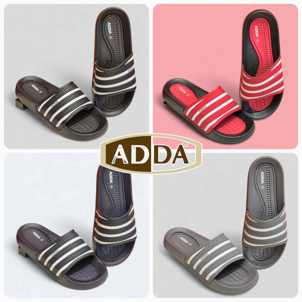 รองเท้าแตะ Adda รุ่น 31T15-M5 สีดำ กรม เทา แดง ของเเท้ 100%