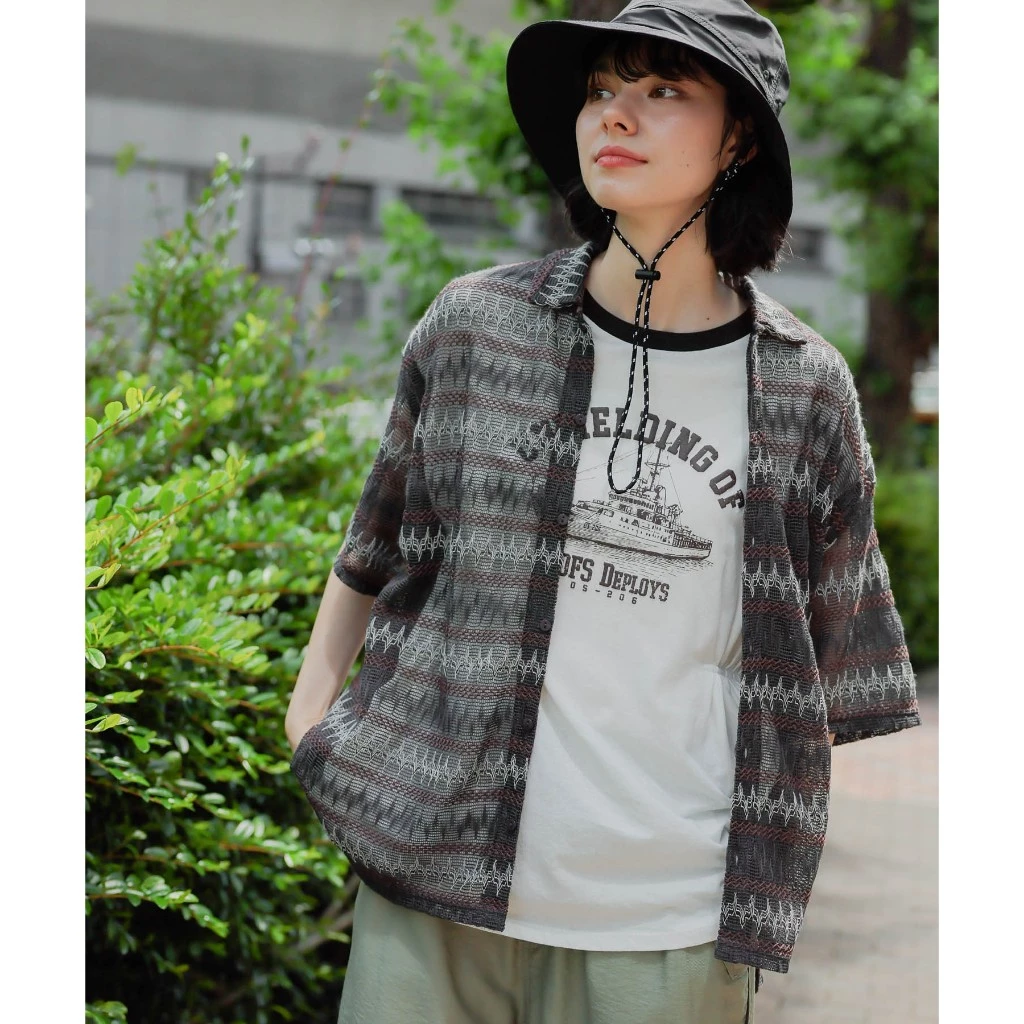 niko and ... Geometric striped shirt