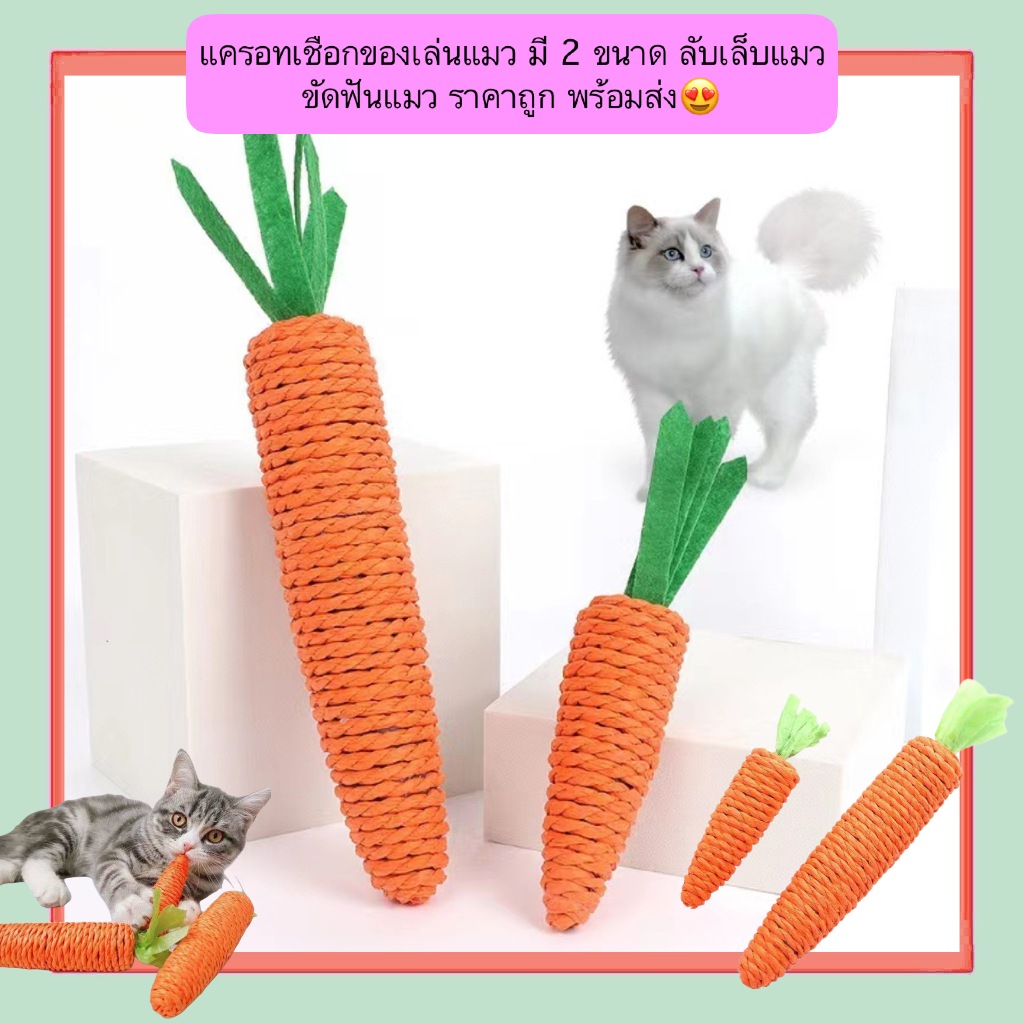 BN-1234 ของเล่นแครอทเชือกลับเล็บ ขัดฟันแมว เล่นสนุก สุขภาพดี