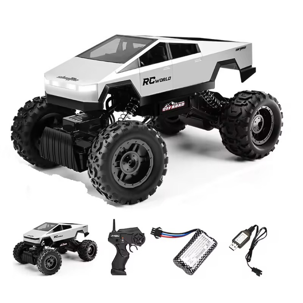 รถTesla Cybertruck ออฟโรดRC 4WDรีโมท2.4GHzสเกล1:14 ความเร็ว20km/h มีไฟแบตเตอรี่ชาร์จอุปกรณ์พร้อมเล่น