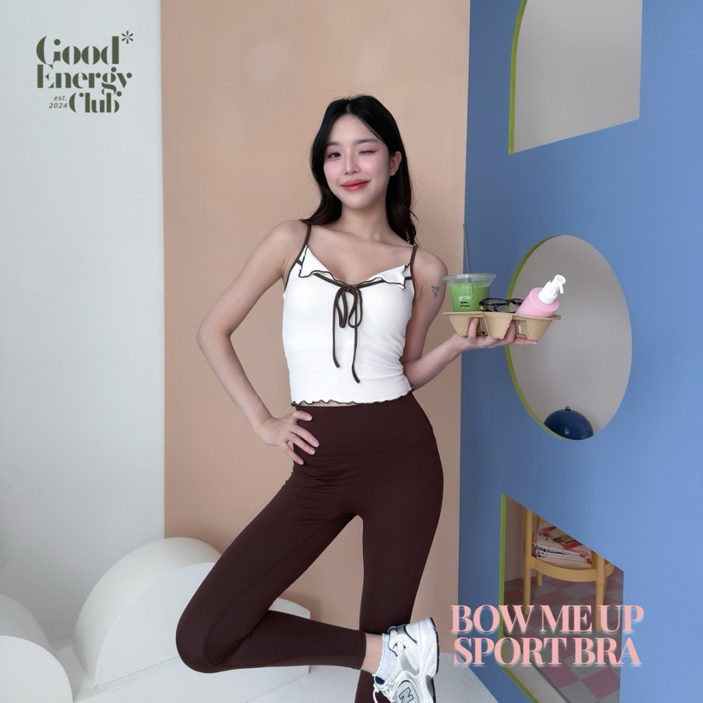 GOOD ENERGY CLUB - BOW ME UP SPORT BRA[0018] สปอร์ตบราสายเดี่ยว ดีเทลโบว์ผ้าร่อง (11A-11D) - รูปที่ 2