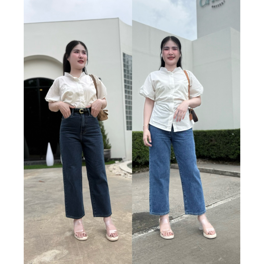 PORCH-ยีนส์กระบอกกลางรุ่นยาว36-37นิ้ว ทุกไซต์ยาวเท่ากัน(วัดเอวบนเหนือสะดือ)