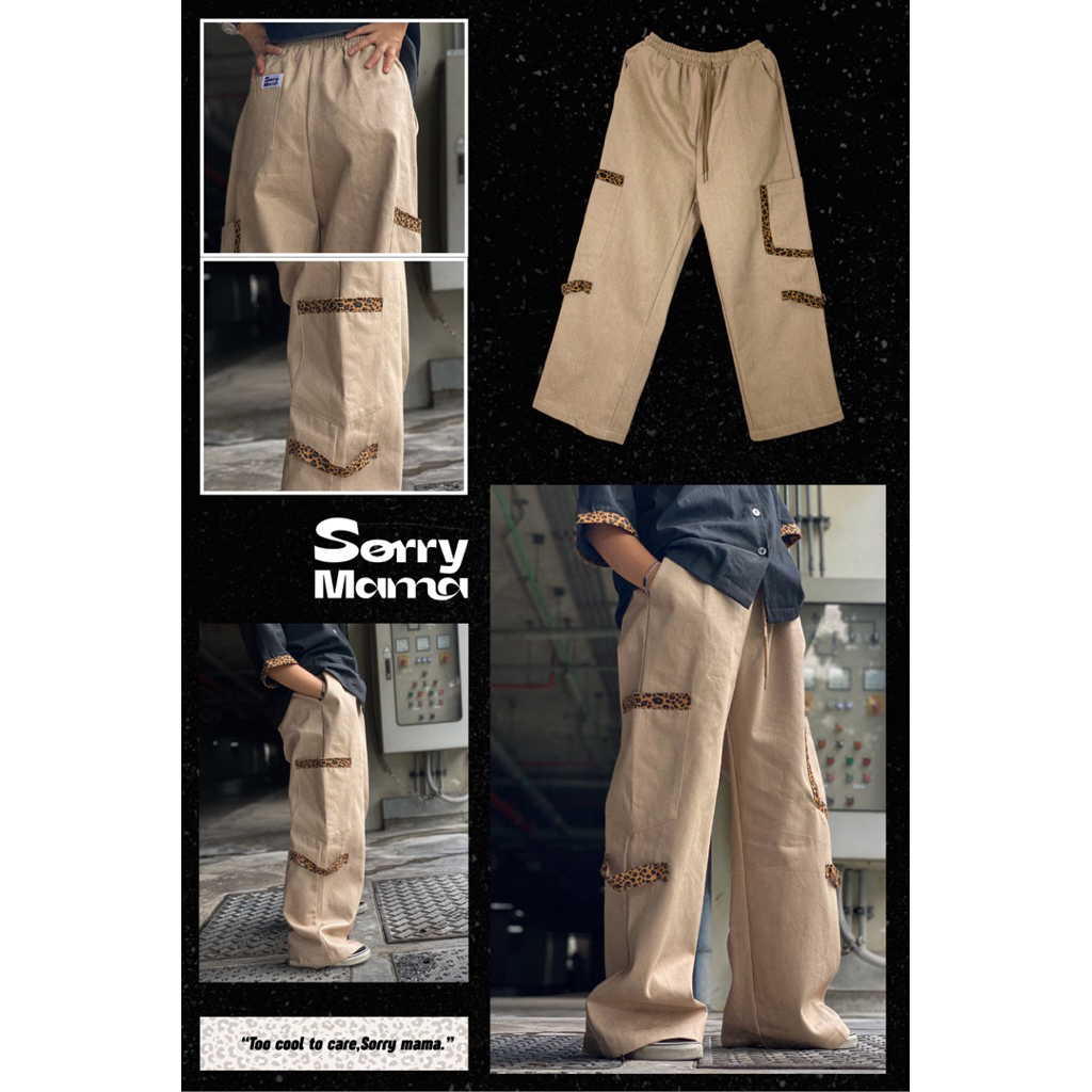 Baggy jeans pants -Leopard Patch Edition