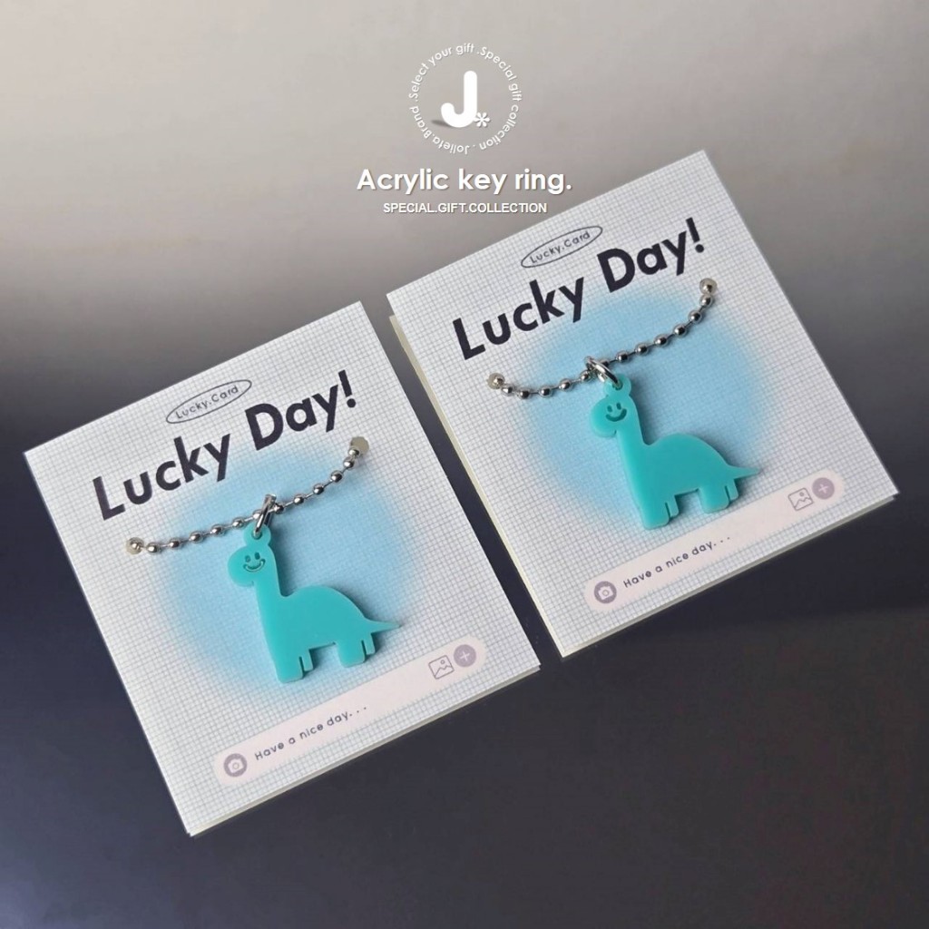 [พร้อมส่ง ] การ์ดอวยพร+พวงกุญแจอะคริลิครูปไดเจ๋าเขียว – โปรปัง