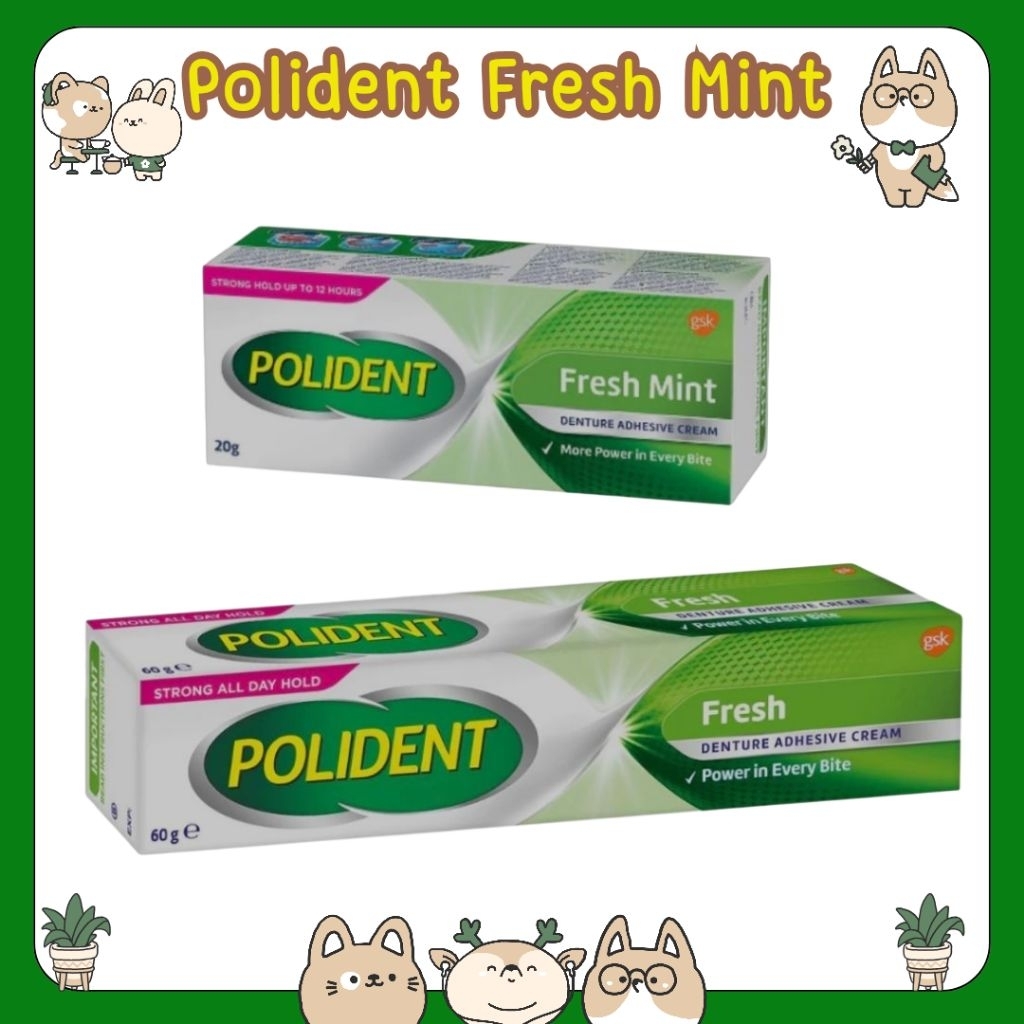 &POLIDENT ครีมติดฟันปลอม (เฟรช มินท์) 20G.