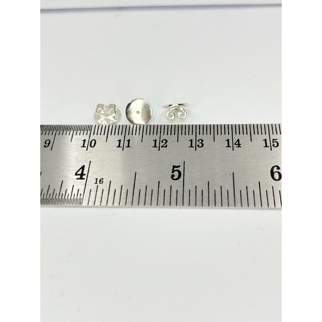 แป้นต่างหูเงินแท้ 925 งานผลิตในไทย ขนาดแป้น 8mm ใช้งานง่าย วัสดุเงินแท้เหมาะกับผู้แพ้ง่าย Made in Thailand - รูปที่ 4