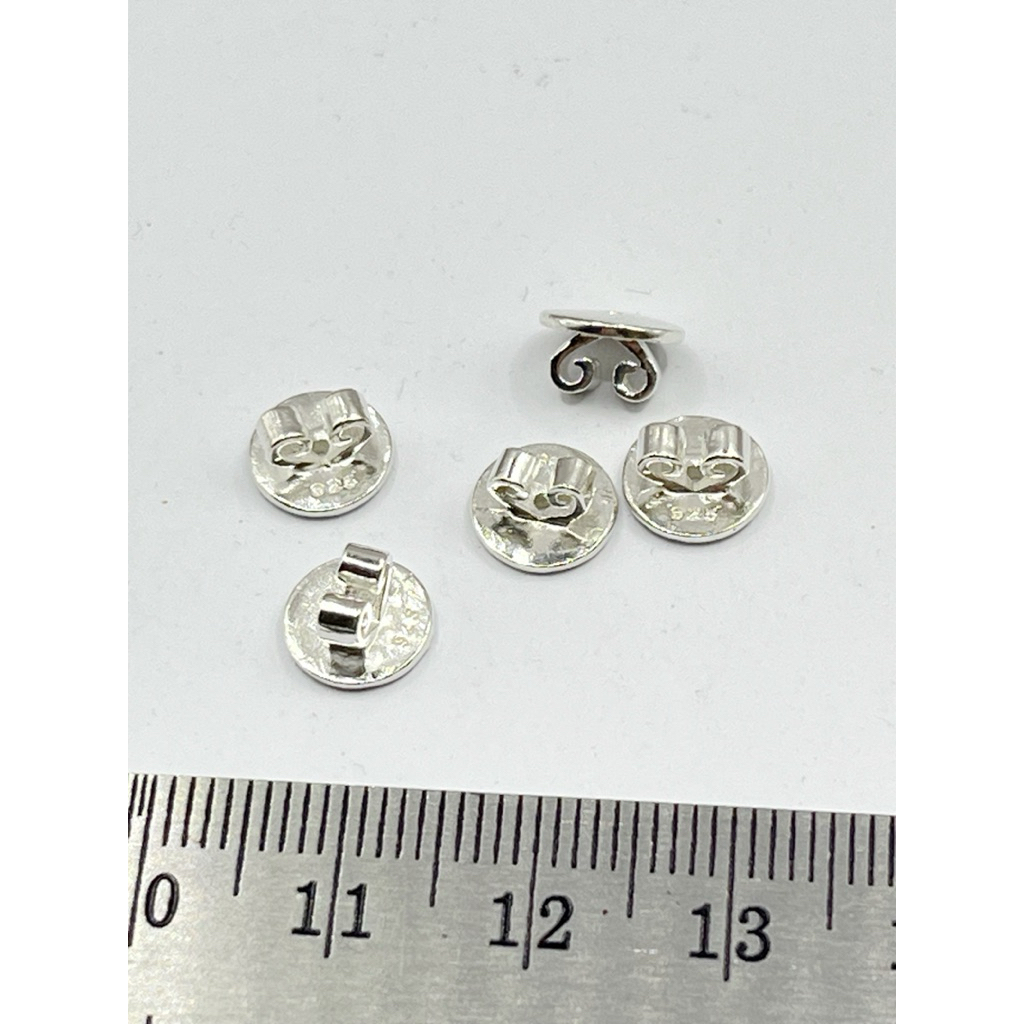 แป้นต่างหูเงินแท้ 925 งานผลิตในไทย ขนาดแป้น 8mm ใช้งานง่าย วัสดุเงินแท้เหมาะกับผู้แพ้ง่าย Made in Thailand - รูปที่ 5