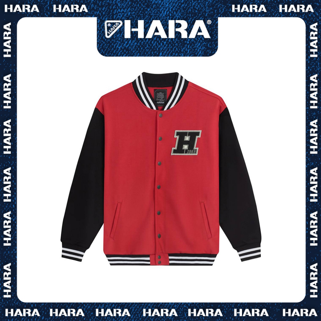 [Clearance] HARA Bomber เสื้อกันหนาว สีแดงแขนกรม ทรงคลาสสิก HMTL-0025-29