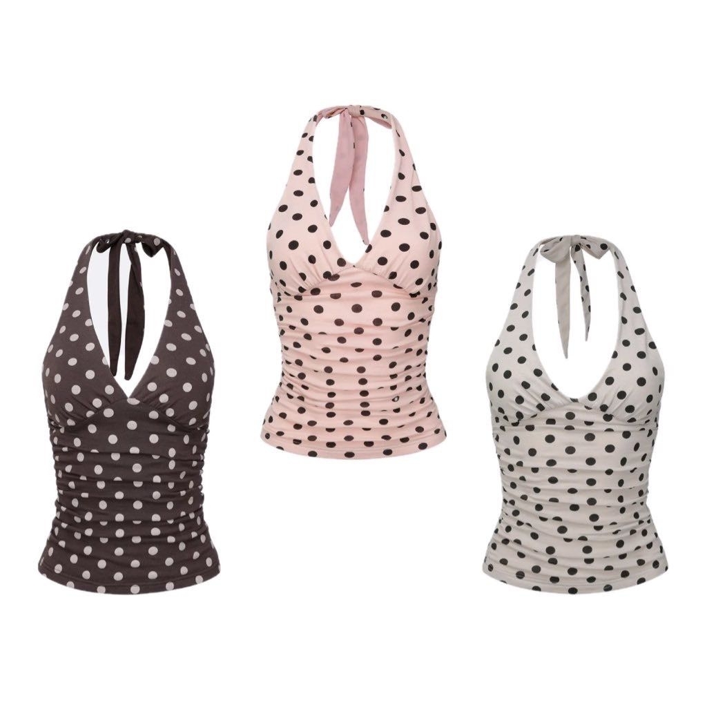 [พร้อมส่ง]Sculptor Dot Halter Top