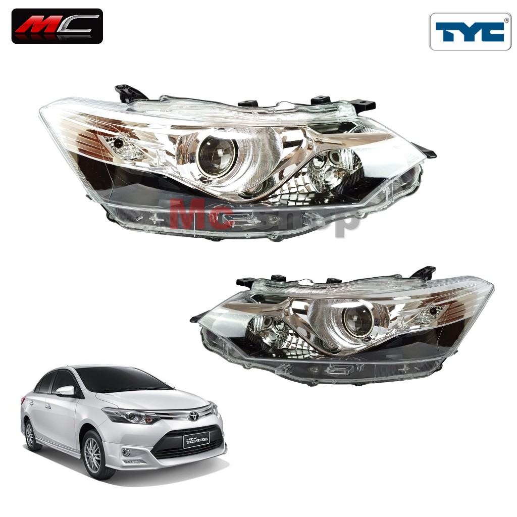 ไฟหน้า วีออส Vios โปรเจคเตอร์ TOYOTA VIOS ปี 2013 2014 2015 2016 Vios Gen 3 *แบรนด์TYC