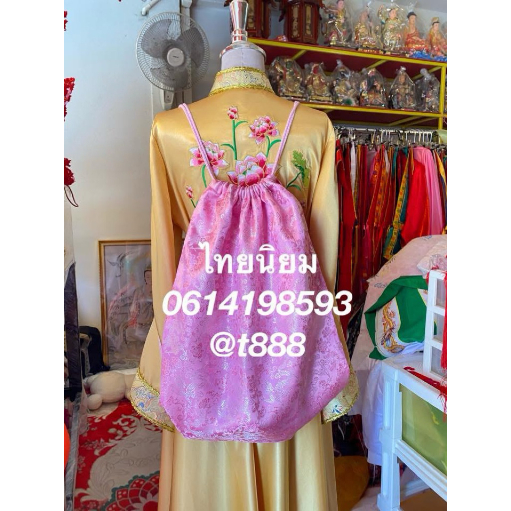 ถุงผ้าใส่ต้อ ถุงผ้าลายจีน ผุงใส่ธง “พร้อมส่ง”ขนาดปกติ