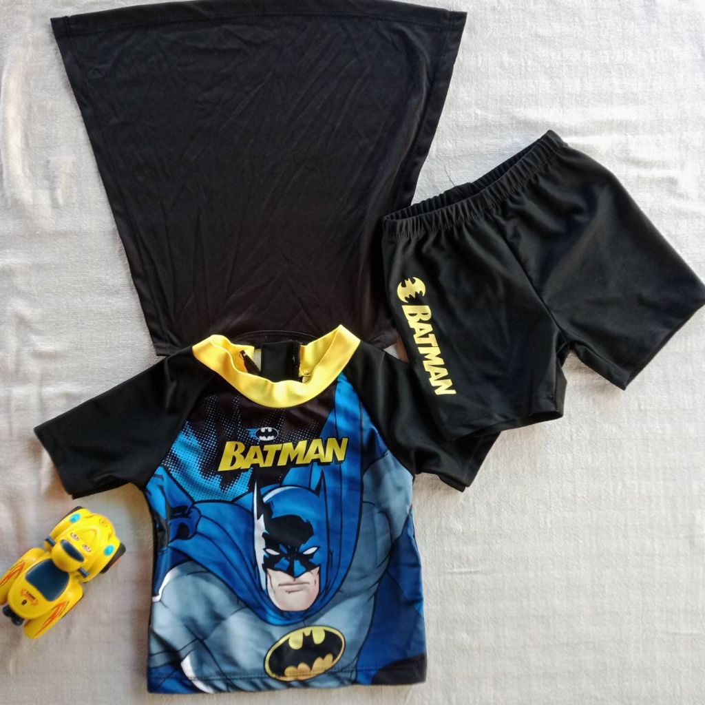 BATMAN ✨✅ชุดbatmanสีดำ เสื้อ +กางเกง+ หมวก size1📌ไม่เคยใส่เลยครับ
