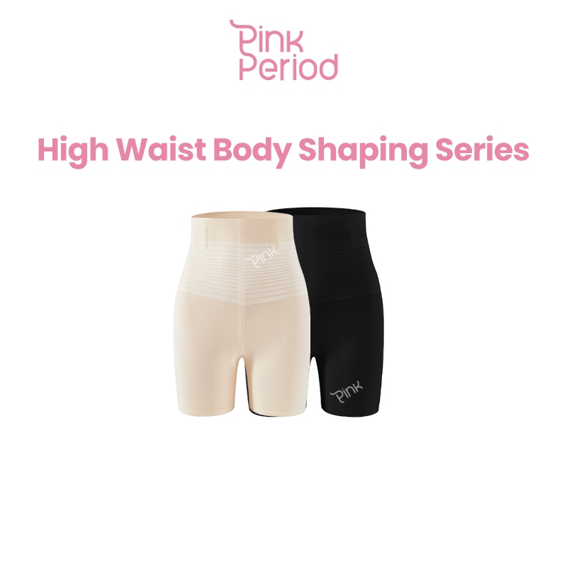 Pink Period กางเกงเก็บพุง กางเกงในผู้หญิง เอวสูง Ultra-thin Jelly Cool ผ้านิ่มใส่สบาย มีแกนกันม้วน