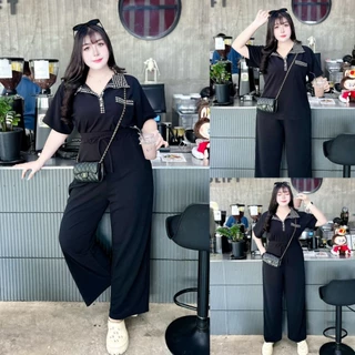 W0016 ผ้าลาย ชุดเซ็ทเสื้อปกสาบยาว+ขายาว ผ้าลายน่ารักๆ ชุดเซ็ทสาวอวบ-อ้วน ขายาว