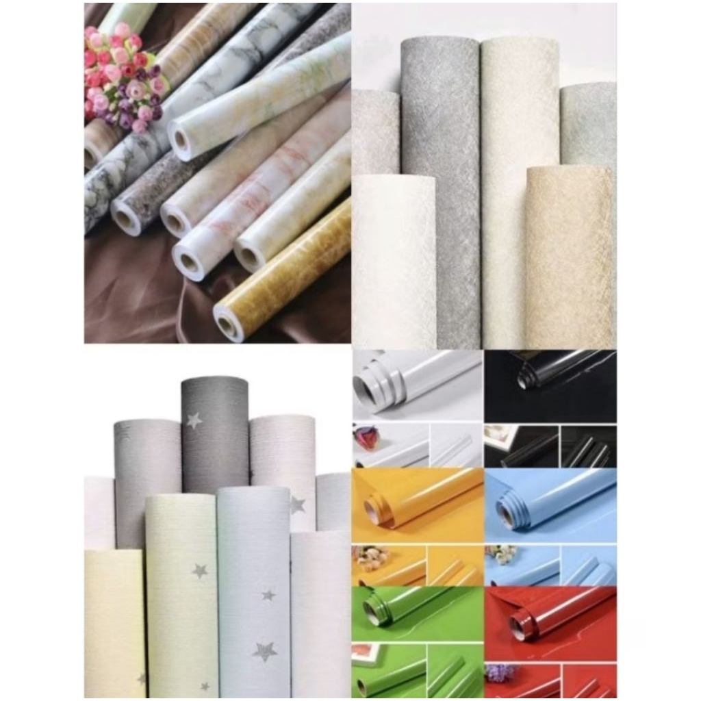 สติ๊กเกอร์วอลเปเปอร์ สีพื้นวินเทจ กาวในตัว หนาพิเศษ กันน้ำ100%หน้ากว้าง120ซ.ม ราคาต่อเมตร