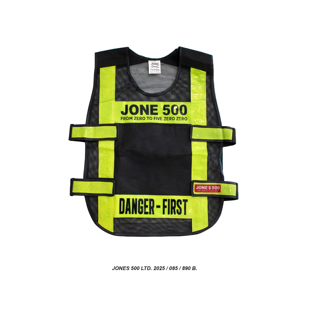 085-2025 : Jones Safety Traffic Vest / Black / 890 B.