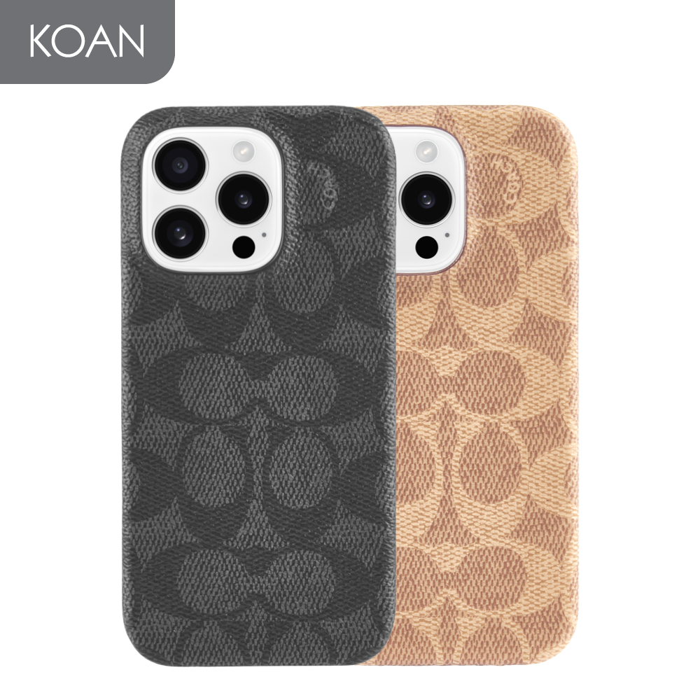 เคสมือถือ COACH Slim Wrap for iP 16 / 16 Pro / 16 Max - Signature Charcoal / Signature Tan