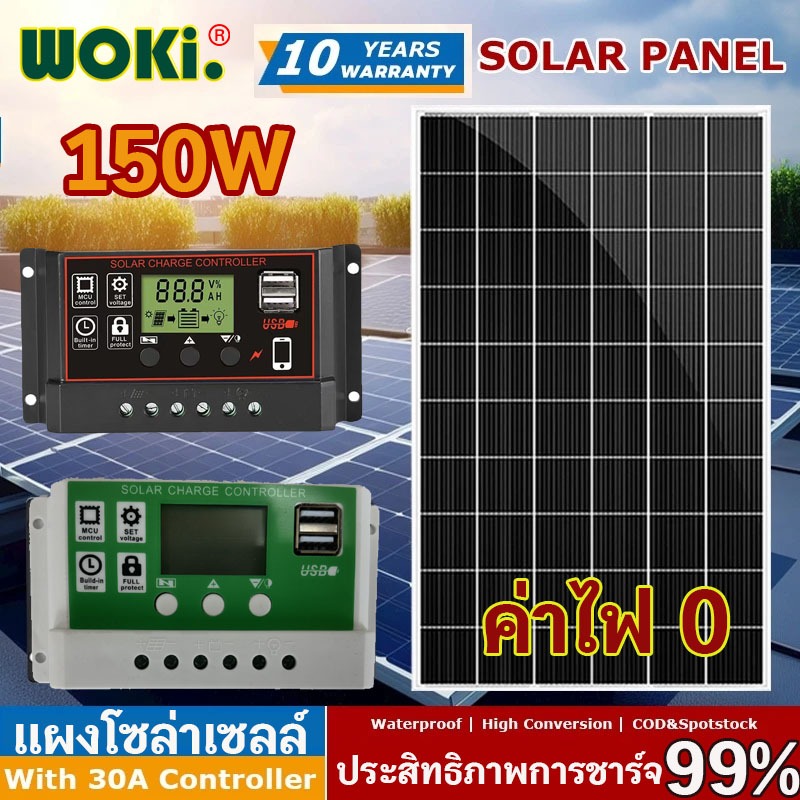 แผงโซล่าเซลล์ 18V/50W Solar Panel แผงโซล่า แผงพลังงานแสงอาทิตย์ แผงชาร์จแสงอาทิตย์ โซล่าเซลล์แผง แผ่