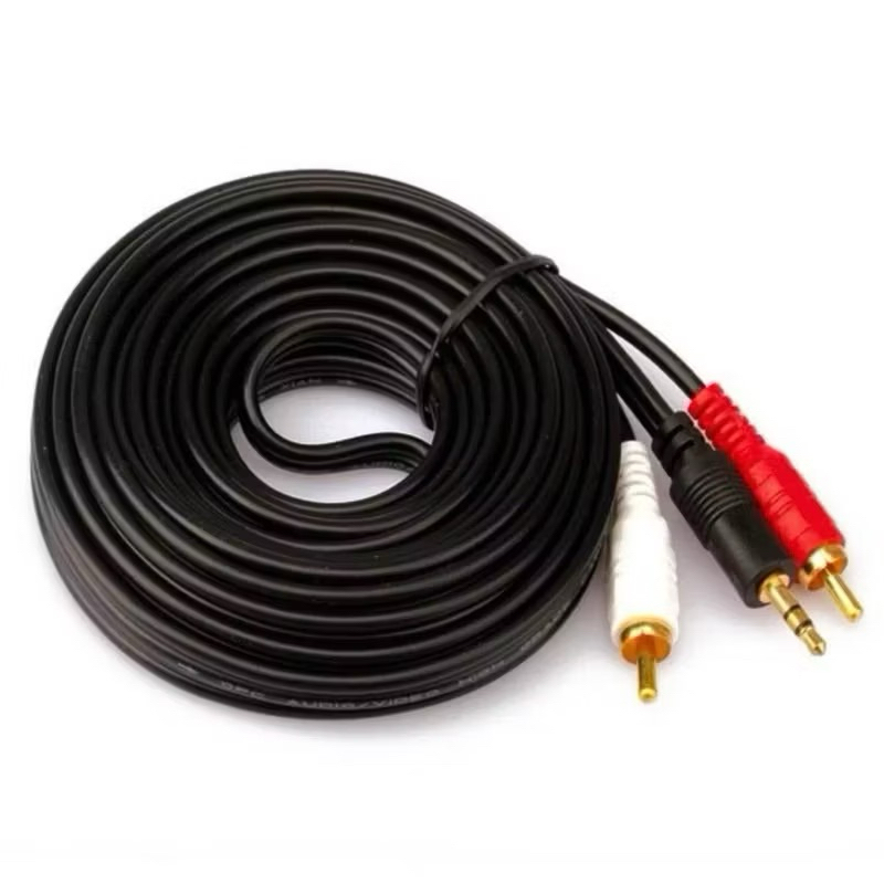 สายRCA Cable 10M 3.5mm(M) to RCA 2หัว สายสัญญาณเสียง ต่อหูฟัง:ลำโพง สายยาว10เมตร