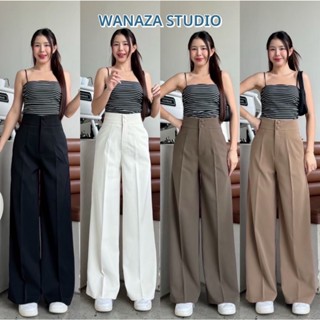 WT31 รุ่น Linny กางเกงทรงกระบอก ใหญ่ กางเกงเอวสูง ผู้หญิง เก…