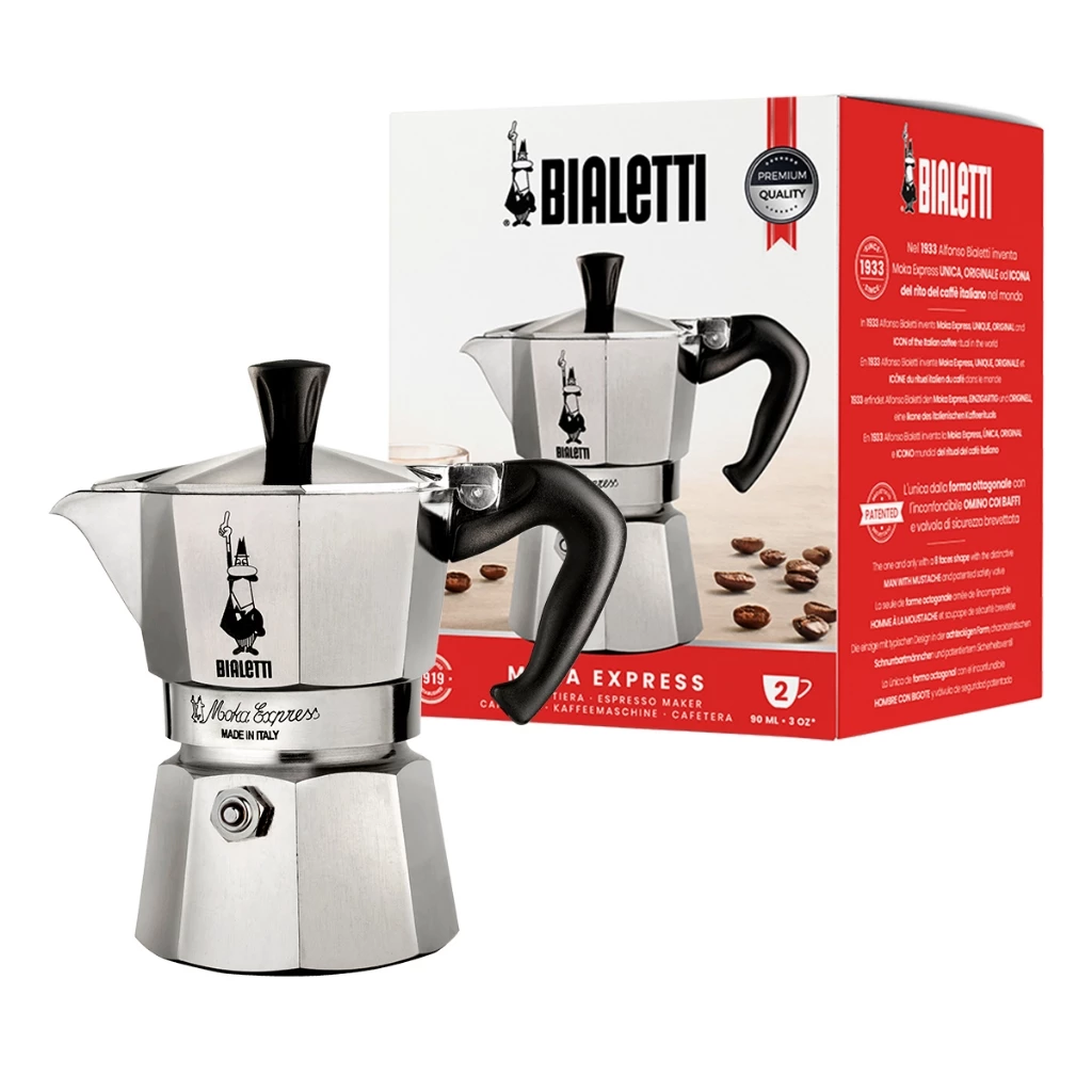 Bialetti หม้อต้มกาแฟ Moka Pot รุ่น Moka Express (โมคา เอ็กซ์เพรส) ขนาด 2 ถ้วย [BL-0001168]