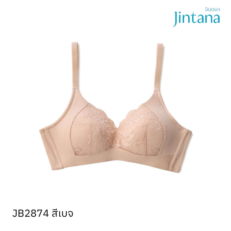 Jintana เสื้อชั้นใน จินตนา รุ่น New Basic รหัส JB2874 (ไม่มีโครง) Wireless (คัพ B,C) เสื้อในกระชับ ใส่สบาย เสื้อในสาวอวบ