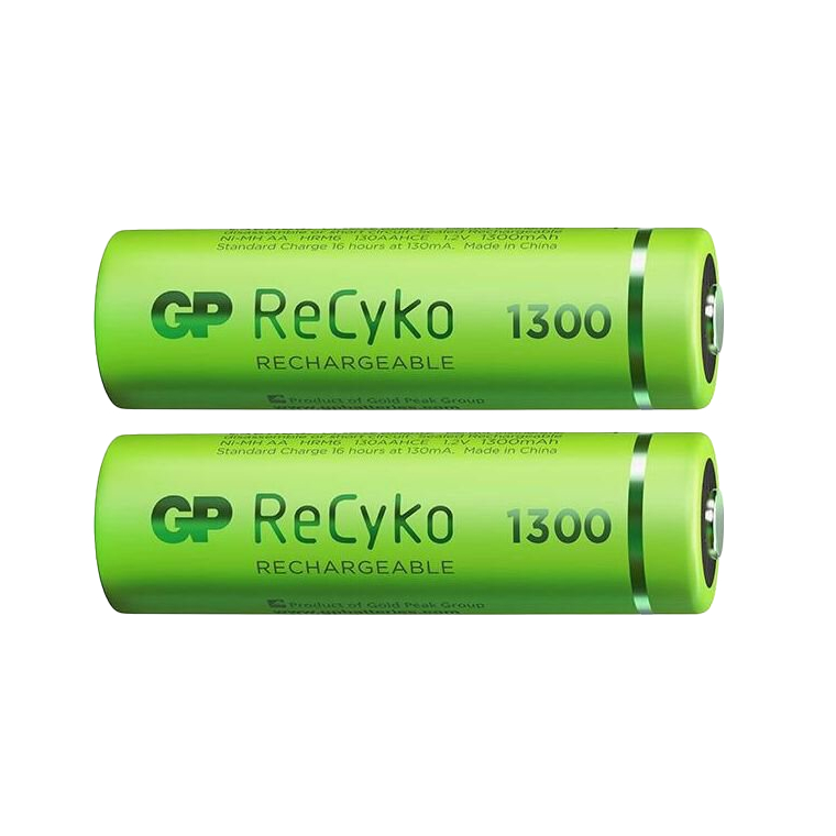 GP Rechargeable Battery ReCyko AA 1300mAh ถ่านชาร์จ (Pack-2,Pack-4) ของแท้