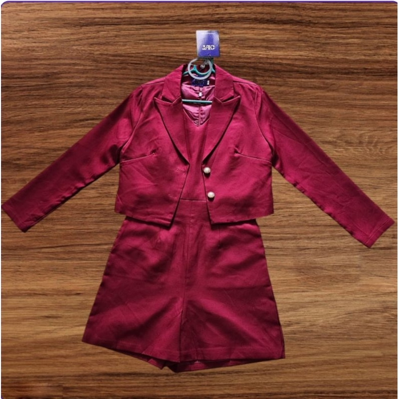 752💘มีS,M,L[ปกติ]จั๊มกางเกงทรงสูท2ชิ้นผ้าดีสุดสุด