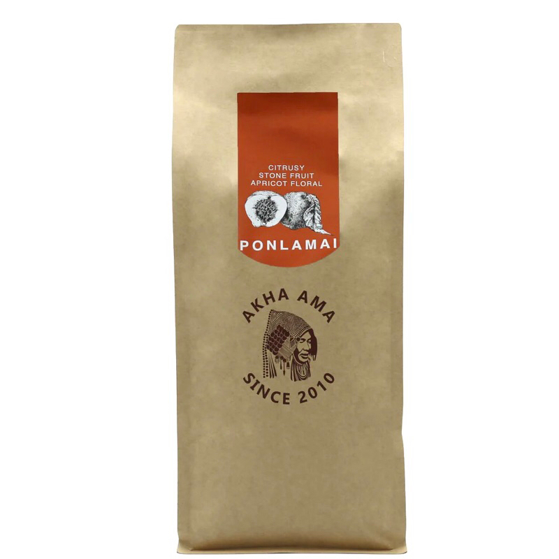 Akha Ama Coffee คั่วใหม่!! - PONLAMAI 1000g เมล็ดกาแฟคั่วบด อาข่า อาม่า (คั่วอ่อนมาก / Very Light)