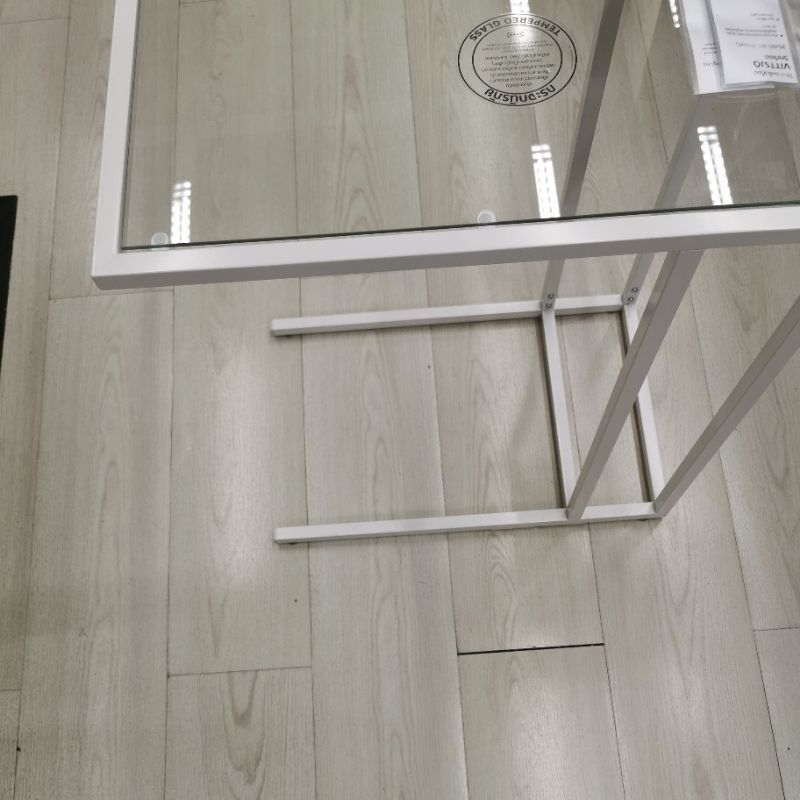 IKEA แท้ค่ะ VITTSJÖ วิทท์เชอ โต๊ะวางแล็ปท็อป, ขาว/แก้ว, น้ำตาลดำ/แก้ว, 35x65 ซม.