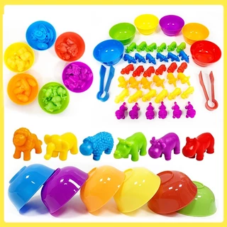 เกมส์แยกสี Rainbow Sorting Bear ของเล่นเด็ก นับของเล่น เกมสมอง ฝึกสมอง คีบ แยกสีของเล่นพัฒนาการ