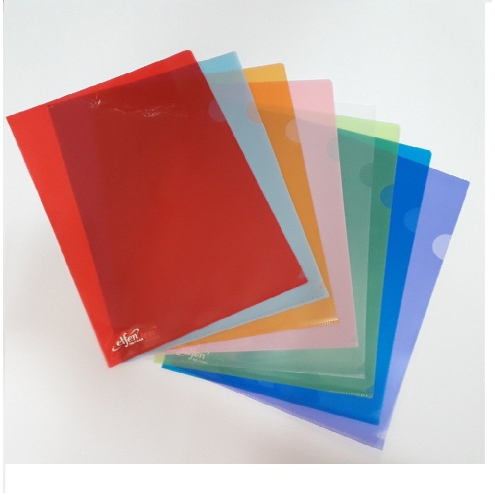 แฟ้มซองพลาสติกเปิดข้าง (ตัว L) เอลเฟ่น ขนาด A4  ( 1 ชิ้น)