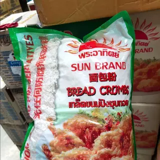 ขายยกลัง [ส่งฟรี] ตราพระอาทิตย์เกล็ดขนมปัง 1kg. ยกลังX10ถุงExp 21/01/27