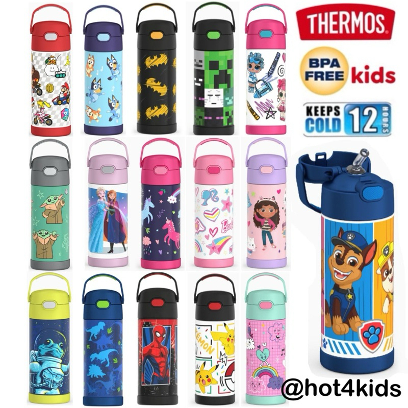 Thermos Usa กระติกน้ำ 414 ml (14oz.) หลอดดูด เก็บเย็น สินค้าอเมริกา แท้