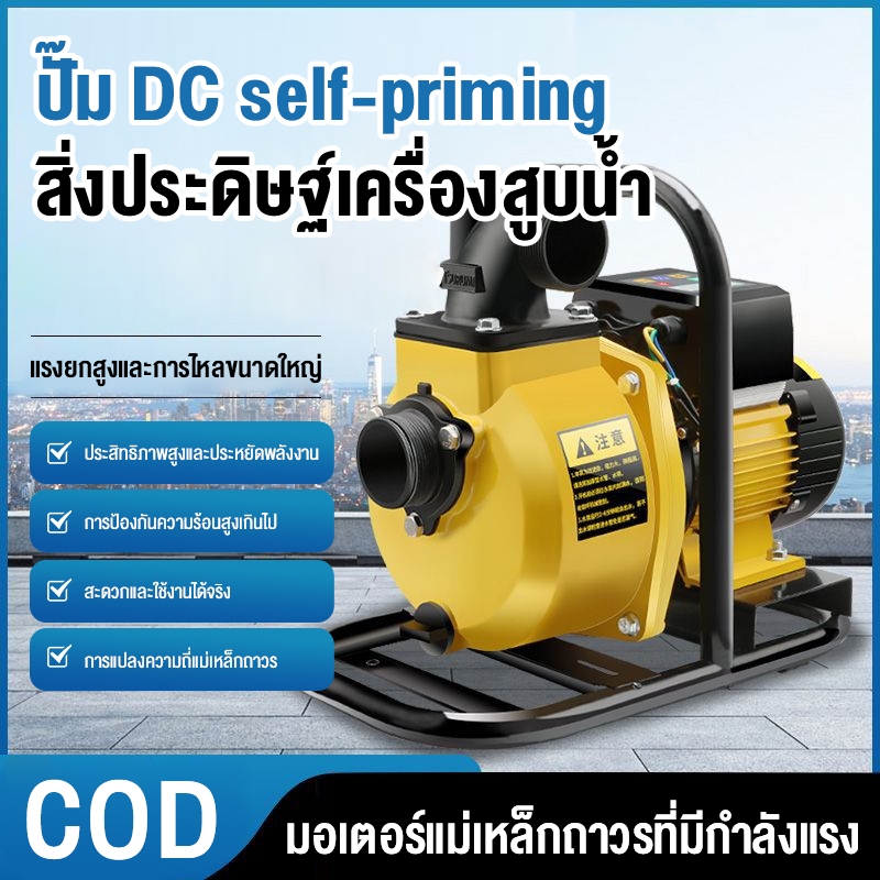 ปั๊มน้ำหอยโข่งโซล่าเซลล์ 1100W 2นิ้ว ปั๊มน้ำหอยโข่ง Solar Water Pump ปั๊มน้ำหอยโข่งโซล่าเซลล์ DC แบตเตอรี่ หรือ แผงโซล