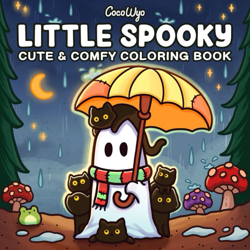 Little Spooky: สมุดระบายสีสําหรับผู้ใหญ่และวัยรุ่นที่มีสิ่งมีชีวิตที่น่าขนลุกน่ารักใน Cozy Hygge Moments for Relaxation