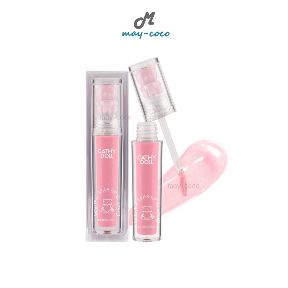 ถูก/แท้/มีไลฟ์ ลิป Cathy Doll Moistful Bear Lip Glaze ลิปหมีมอยส์ เนื้อกลอส ผสมชิมเมอร์ ปากอิ่มฟู อวบอิ่ม ฉ่ำวาว เบาสบาย