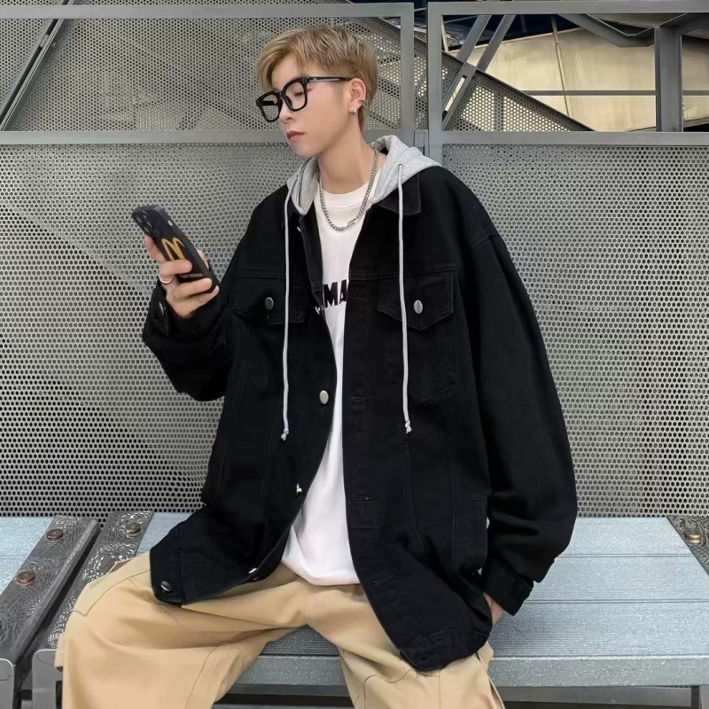 COD(THสปอต )เสื้อเเจ็คเกตยีนส์ผู้ชายผ้ายีนส์สีพื้น