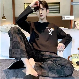 🔥🔥[ราคาถูกที่สุด]ชุดนอนผู้ชาย เสื้อยืดการ์ตูน + กางเกง 16 รูปแบบ M-4XL