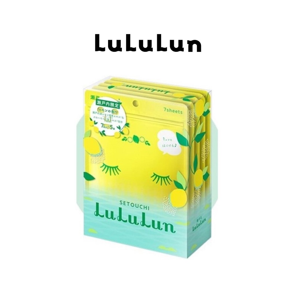 (แพ็ค 35 แผ่น) LuLuLun Premium Setouchi Lemon Face mask ลูลูลูน แผ่นมาสก์หน้า สูตรผิวกระจ่างใส ขจัดเซลล์ผิว เลม่อน