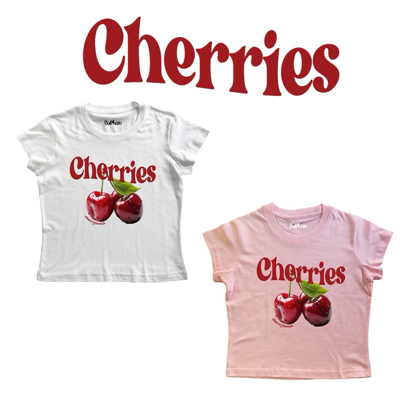 💥chicchi.cshop | เสื้อยืดbabytee ลายcherries น่ารักสุดๆ พร้อมส่ง ใส่สบาย