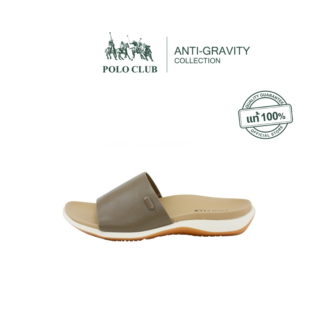 POLO CLUB รองเท้าแตะแบบสวม รุ่น P2822 สีกากี |รองเท้าแตะผู้หญิง