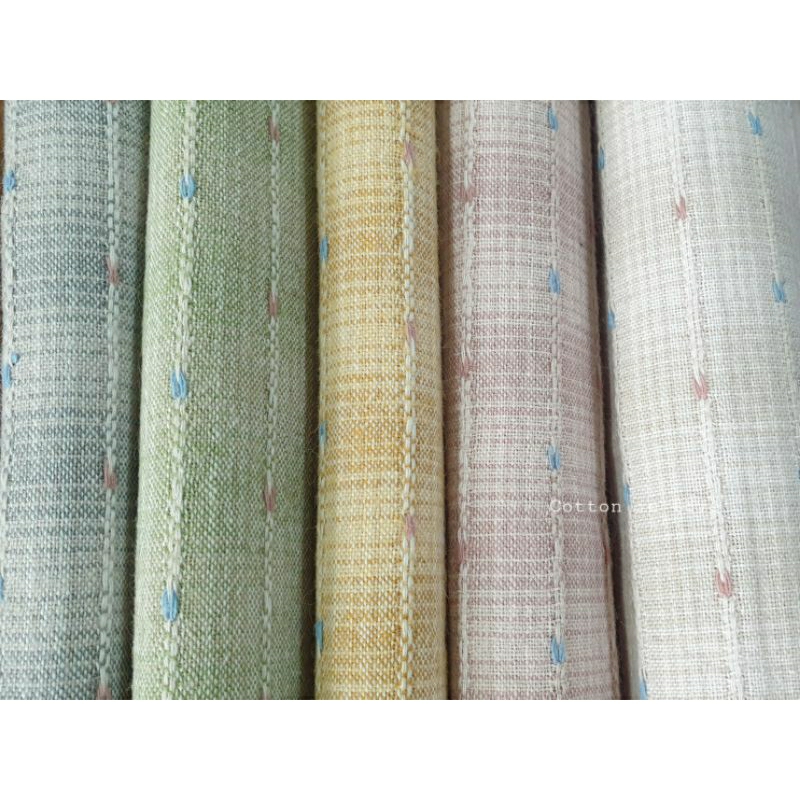 ผ้าทอทำงานควิลท์หวานๆ ขายแยกชิ้นขนาด 1/4 หรือ 50×70cm (C358)