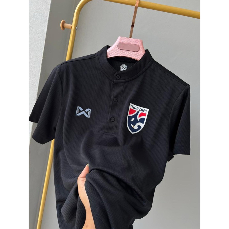 เสื้อโปโล WARRIX แขนสั้นคอจีน WA-3329 โลโก้ใหม่สีแบบทอ ของแท้ 100%