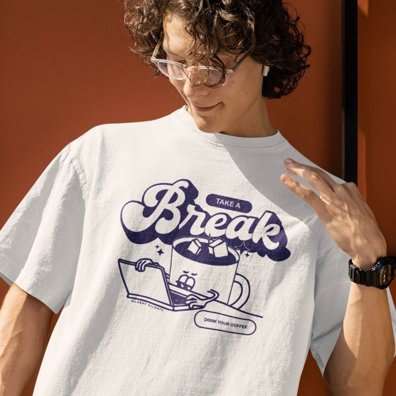 OLDBAY® Oversize Tees “ Take A Break Drink Your Coffee ”